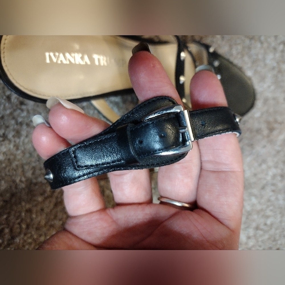 Ivanka Trump Black Studded Cage Heels 9 - Picture 6 of 12